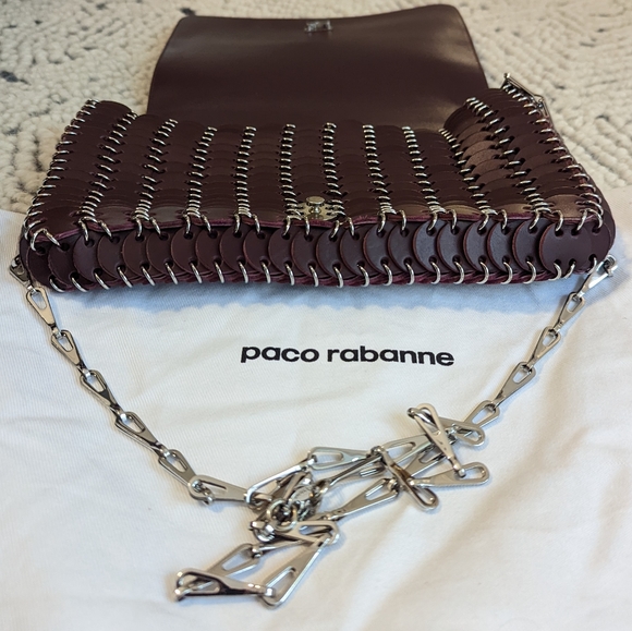 🌟Paco Rabanne Burgandy Chain Bag - Picture 10 of 14